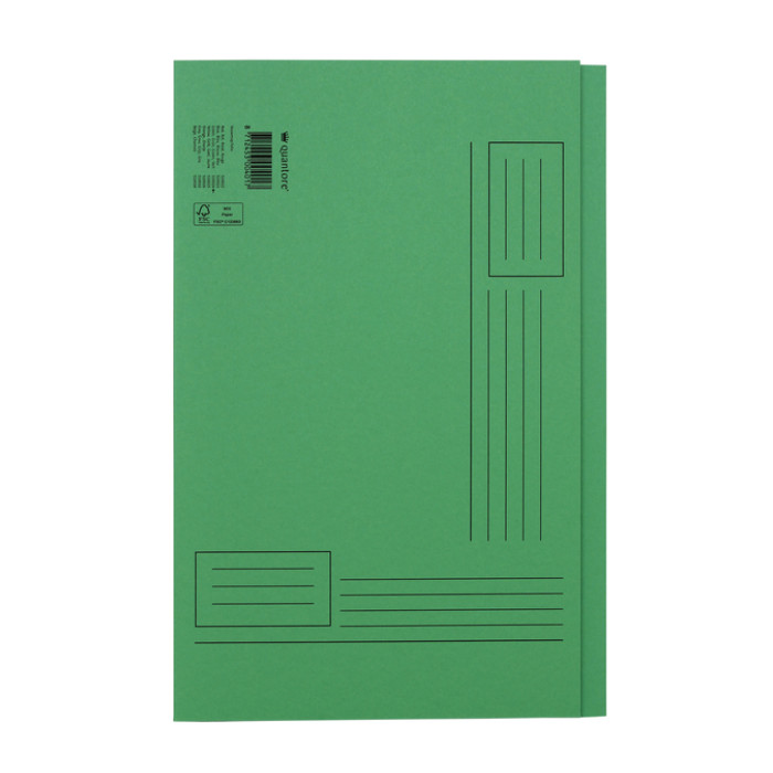 Vouwmap Quantore Folio ongelijke zijde 250gr groen