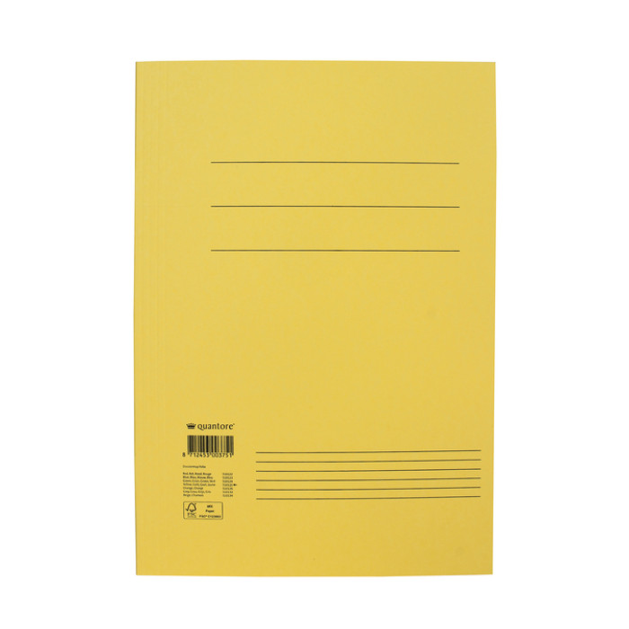 Dossiermap Quantore folio 250gr geel