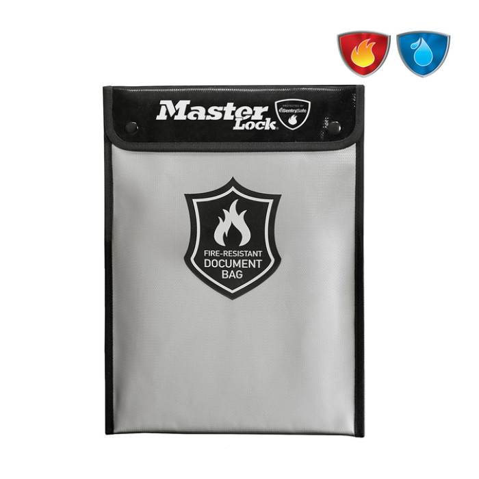 Brandwerende en waterbestendige documententas MasterLock 28x38cm
