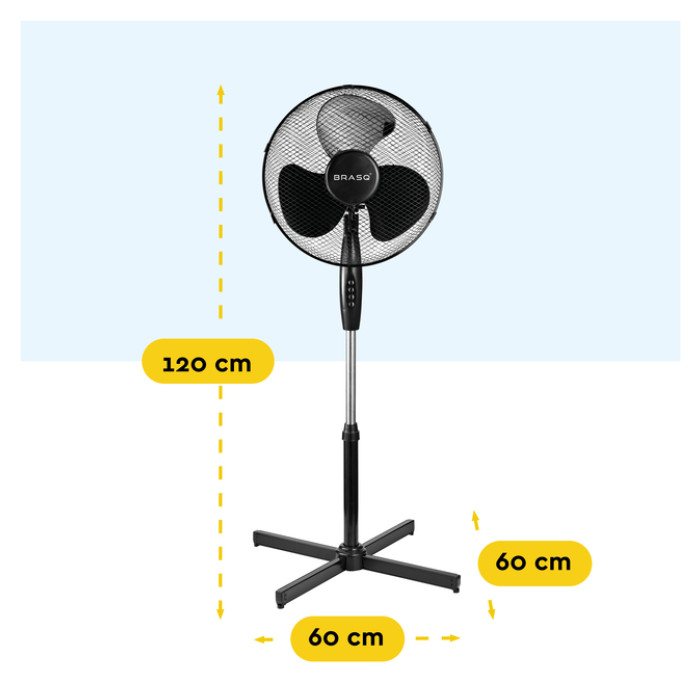Statiefventilator BRASQ F300 Ø 40cm zwart