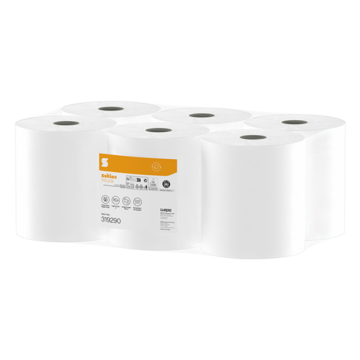 Handdoekrol Satino PT1 HiCycle 2-laags 6x150m wit 319290