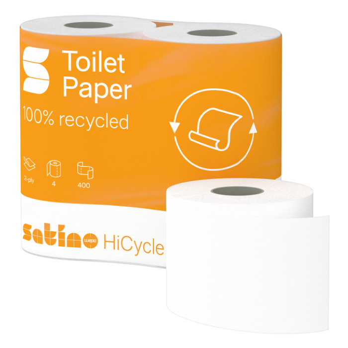 Toiletpapier Satino MT1 HiCycle 2-laags 4x400 vel wit 067900