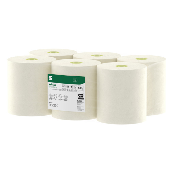 Handdoekrol Satino SYS1 GreenGrow 2-laags 6x175m naturel 307230