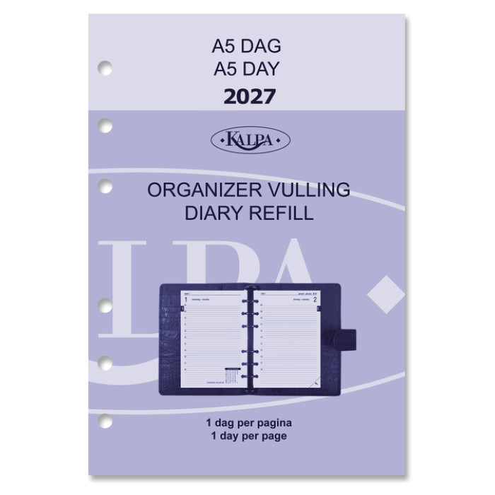 Agendavulling 2027 Kalpa A5 1dag/1pagina