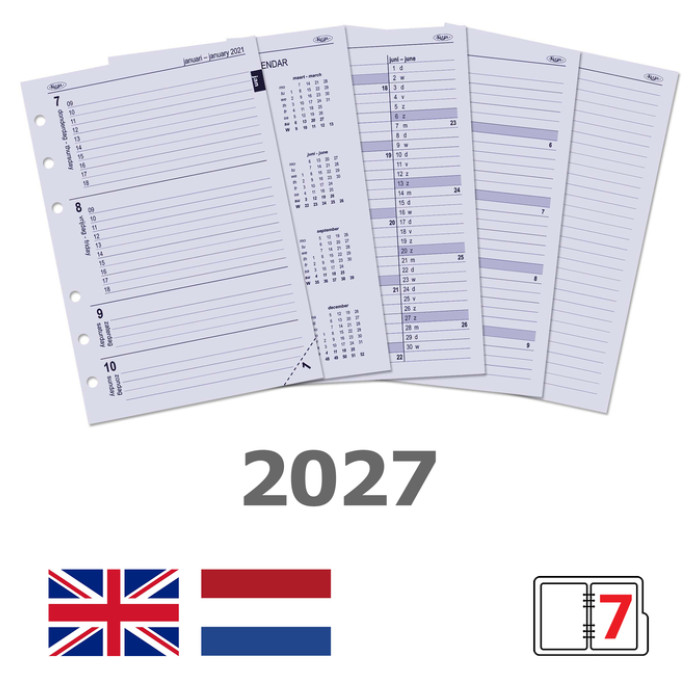 Agendavulling 2027 Kalpa A5 7dagen/2pagina's