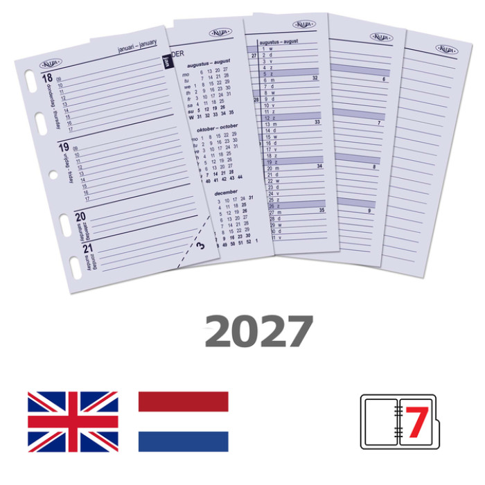 Agendavulling 2027 Kalpa Mini 7dagen/2pagina's