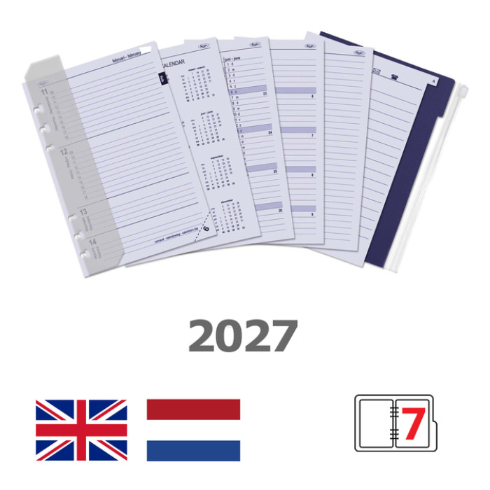 Agendavulling 2027 Kalpa A5 jaardoos 7dagen/2pagina's