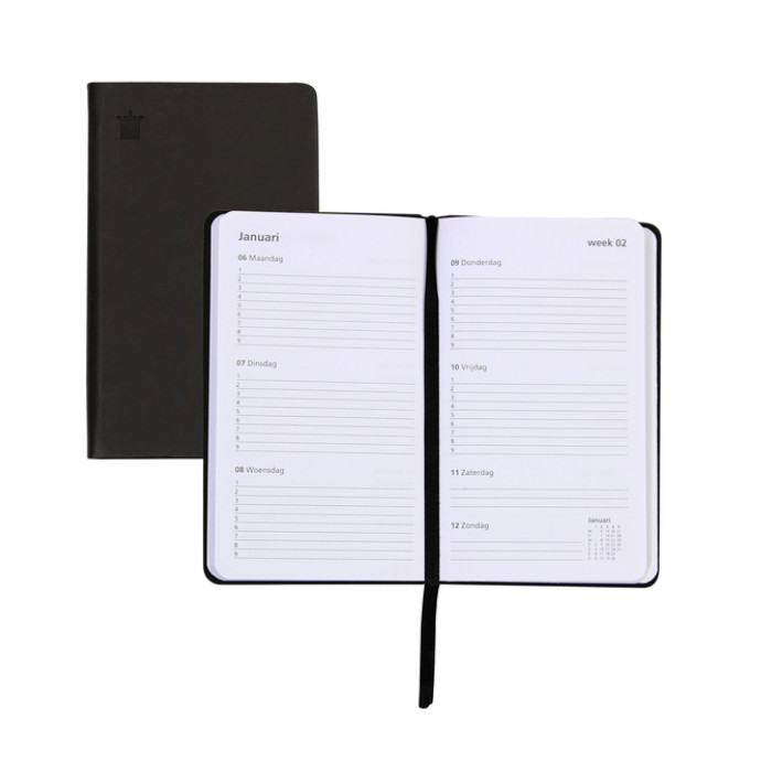 Schoolagenda 2026-2027 Ryam Cursus DeLuxe 7dagen/2pagina's zwart