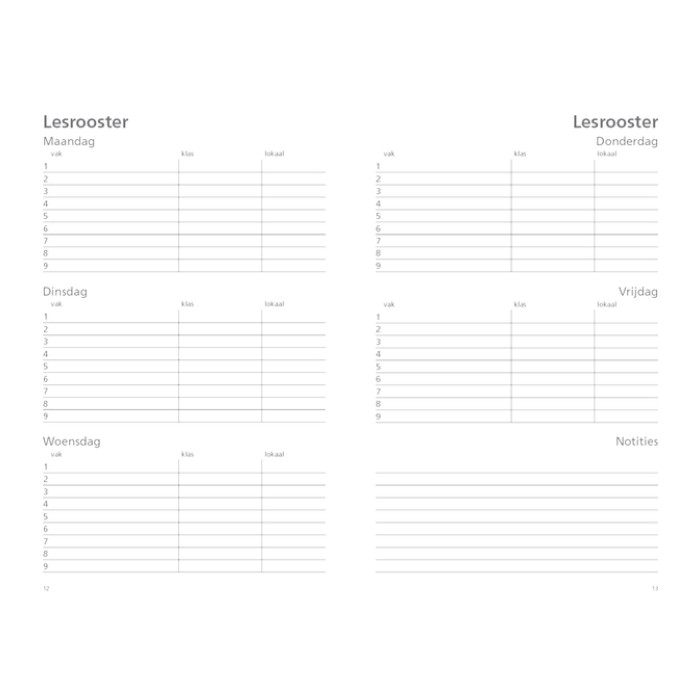 Schoolagenda 2026-2027 Ryam docenten 7dagen/2pagina's zwart