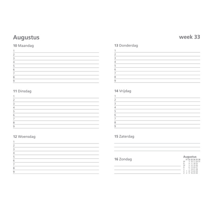 Schoolagenda 2026-2027 Ryam docenten 7dagen/2pagina's spiraal zwart