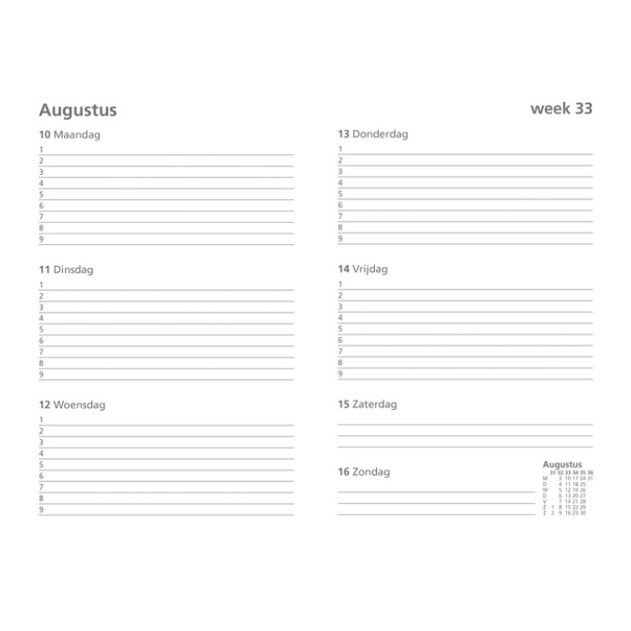 Schoolagenda 2026-2027 Ryam docenten 7dagen/2pagina's spiraal zwart
