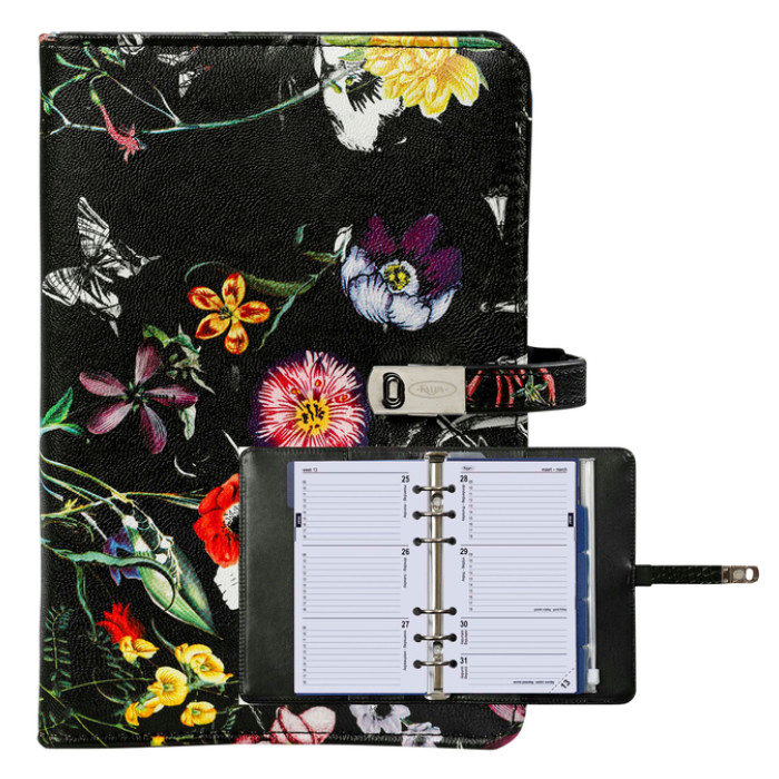 Organizer Kalpa Personal inclusief agenda 2026-2027 7dagen/2pagina's bloemenzee zwart