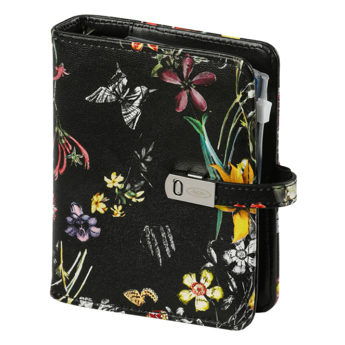 Organizer Kalpa Pocket inclusief agenda 2026-2027 7dagen/2pagina's bloemenzee zwart