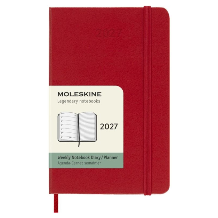 Agenda 2027 Moleskine 12M Planner Weekly 7dagen/1pagina pocket hc scarlet red