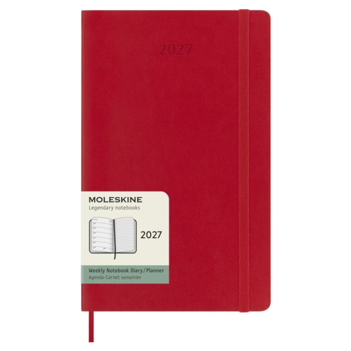 Agenda 2027 Moleskine 12M Planner Weekly 7dagen/1pagina large sc scarlet red