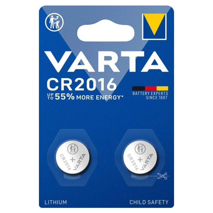 Batterij VARTA knoopcel 2x CR2016 lithium