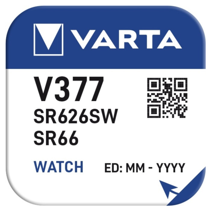 Batterij VARTA knoopcel 1x V377/SR66 zilver