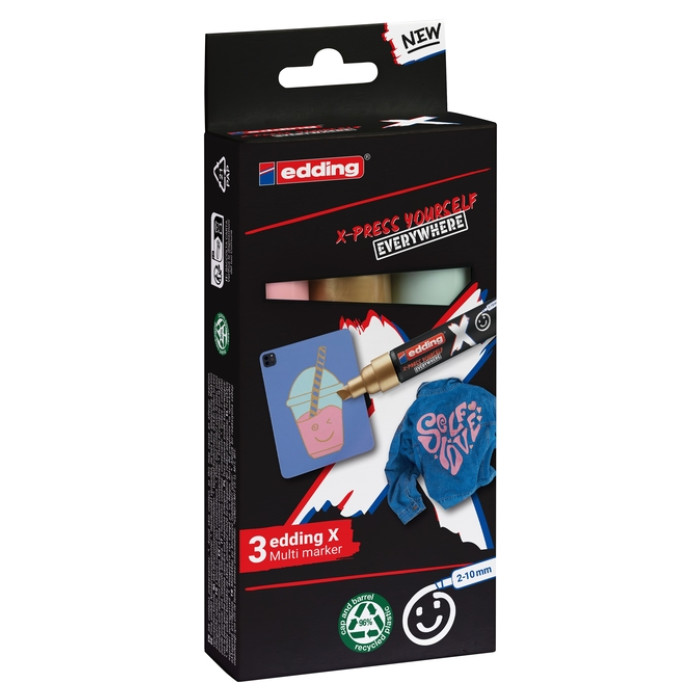 Edding 6900 X multi m. 3pcs set pastel col.