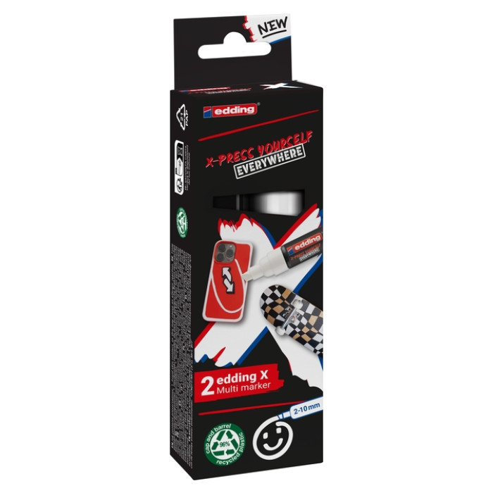 Edding 6900 X multi m. 2pcs set black en white