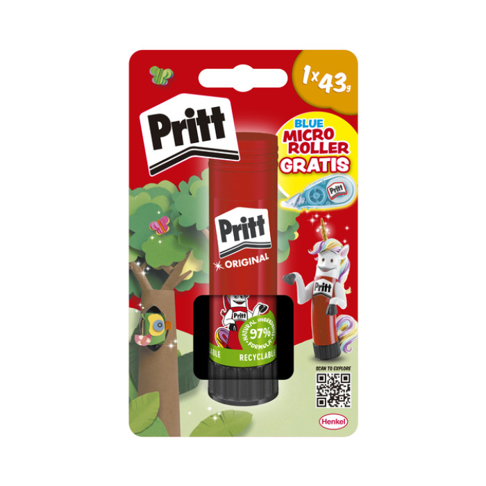 Lijmstift Pritt Stick 43 gram plus gratis correctieroller