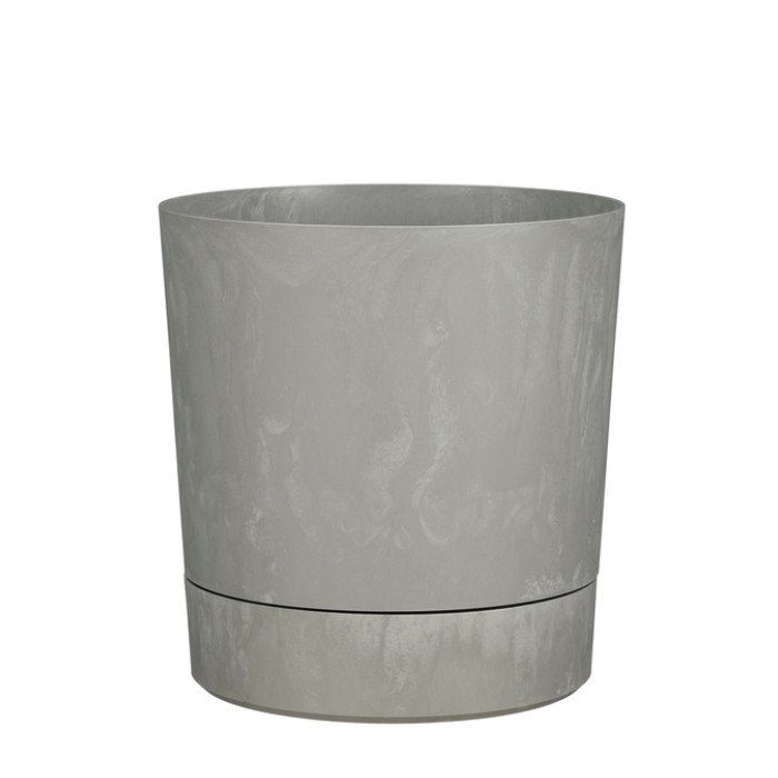 Plantenpot Mica Coco met schotel rond hoogte 29,5 Ø28 cm grijs