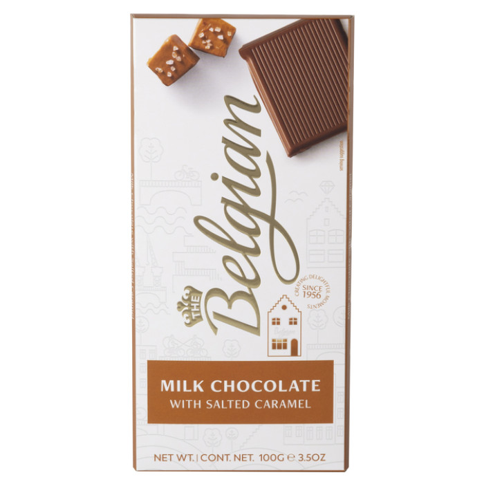 Chocolade The Belgian melk karamel zout reep 100 gram