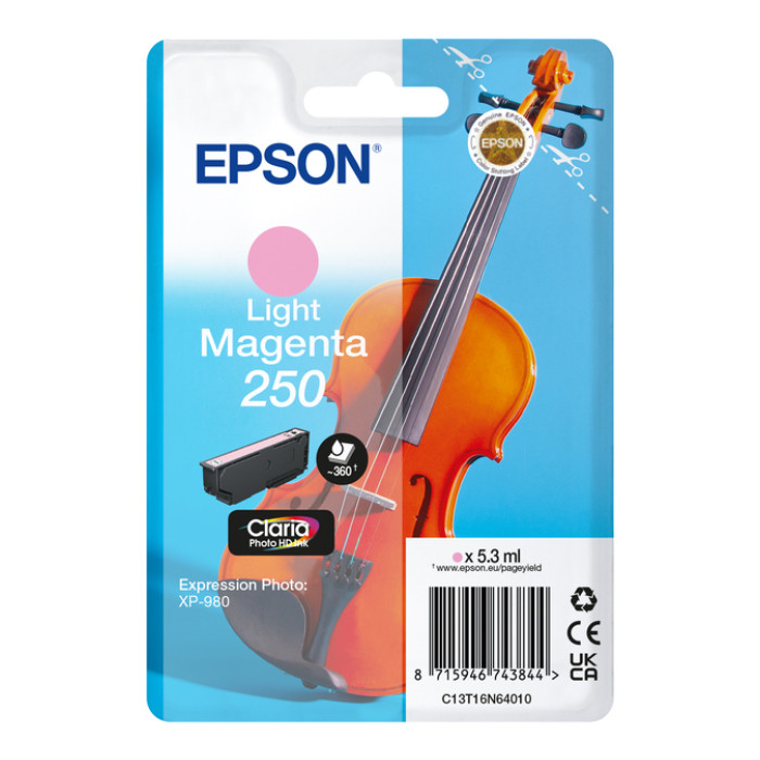 Inktcartridge Epson 250 T16N64 licht rood