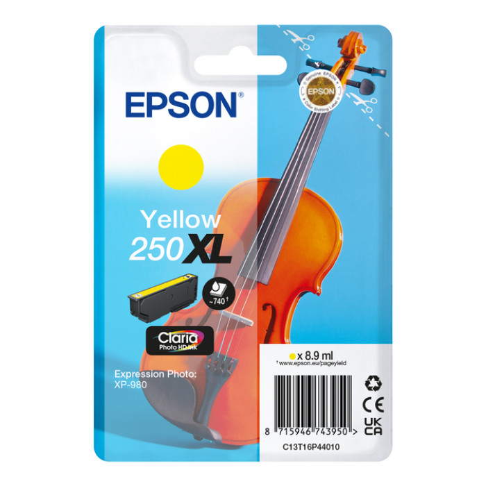 Inktcartridge Epson 250XL T16P44 geel