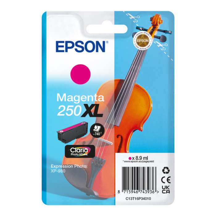 Inktcartridge Epson 250XL T16P34 rood