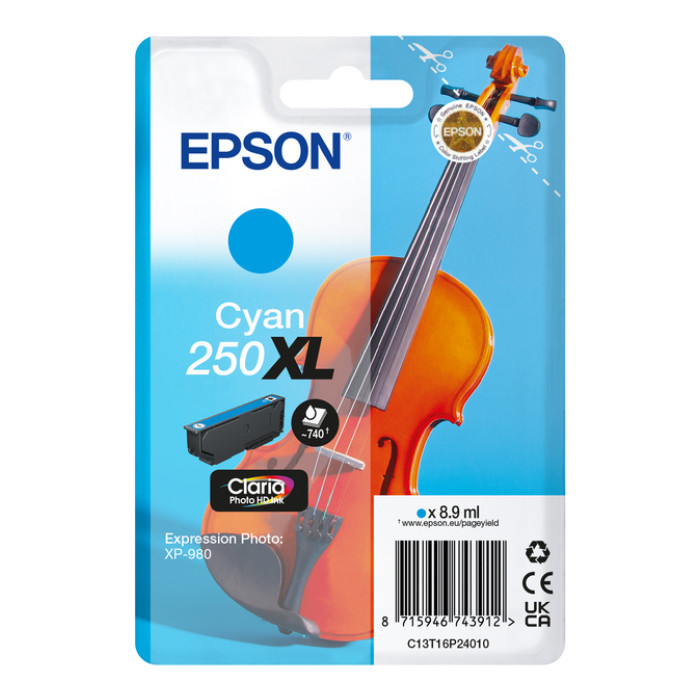 Inktcartridge Epson 250XL T16P24 blauw