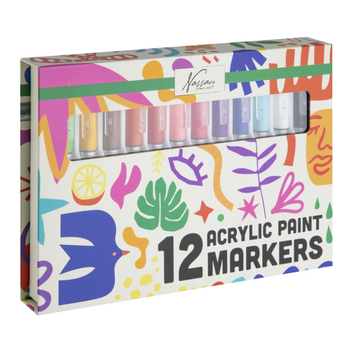 Acrylmarkers Nassau set à 12 kleuren