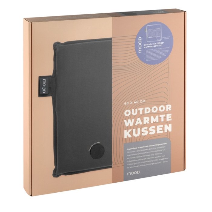 Warmtekussen Mood outdoor 40x40cm grijs