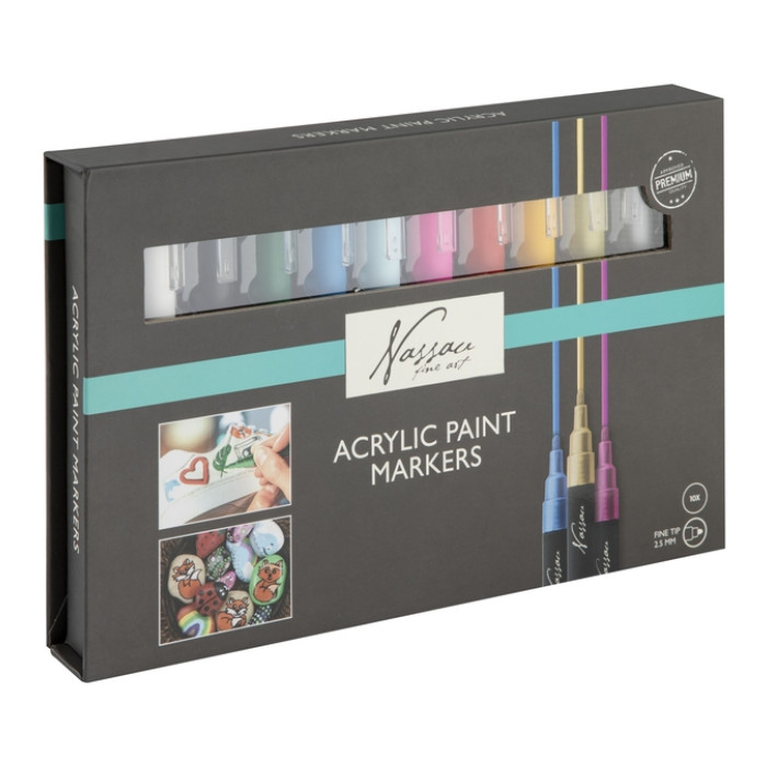 Acrylmarker Nassau set à 10 kleuren