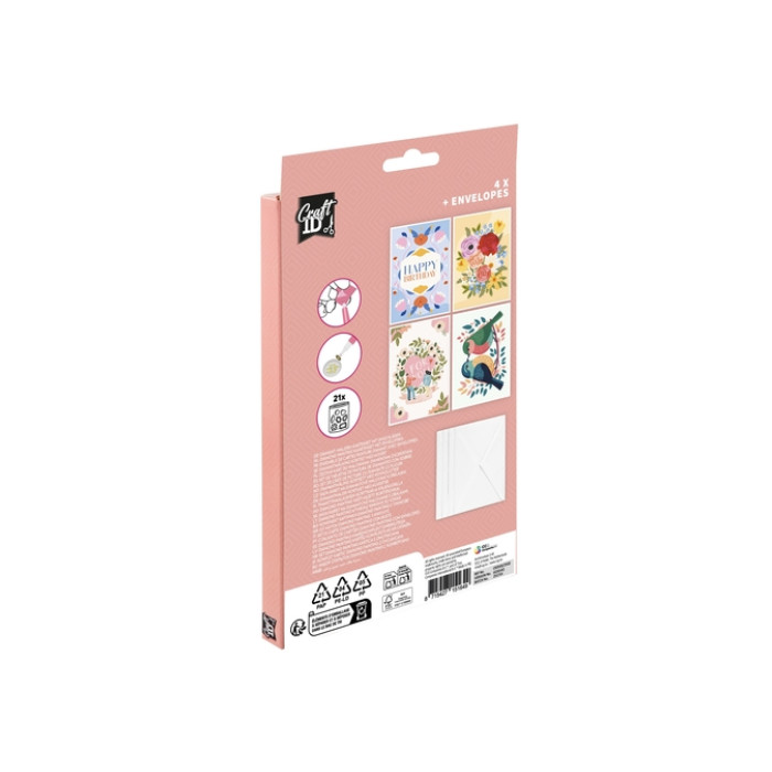 Diamondpaintingkaarten Craft ID 13x18 cm doosje à 4 stuks