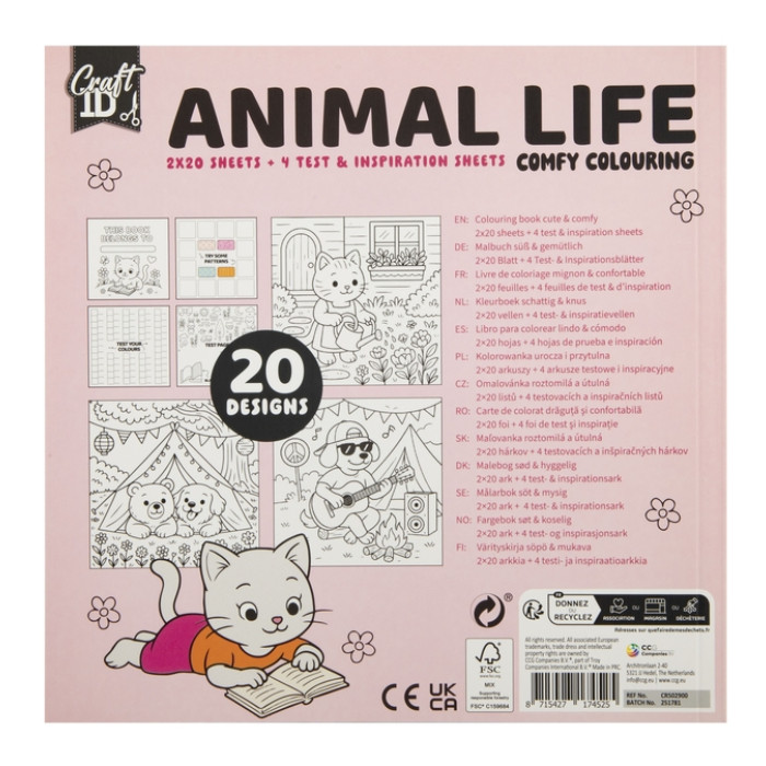 Kleurboek Craft ID Cute & Comfy 20c20cm 4 stuks assorti