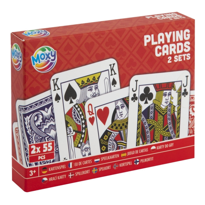 Speelkaarten Moxy set à 2 doosjes met 55 kaarten