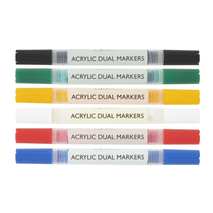 Acrylmarker Nassau duopunt set à 6 kleuren