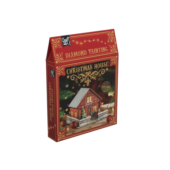Diamondpaintingkaarten Craft ID Kersthuis 20x20x14cm