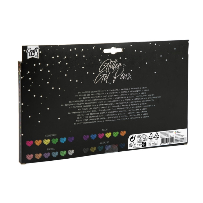 Gelpennen Craft ID glitter set à 24 kleuren