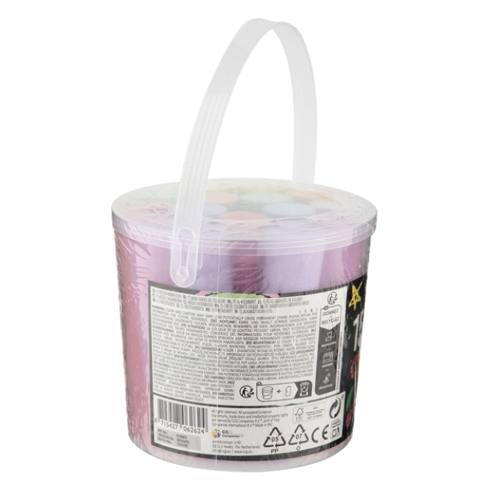 Stoepkrijt Moxy emmer 15 stuks assorti