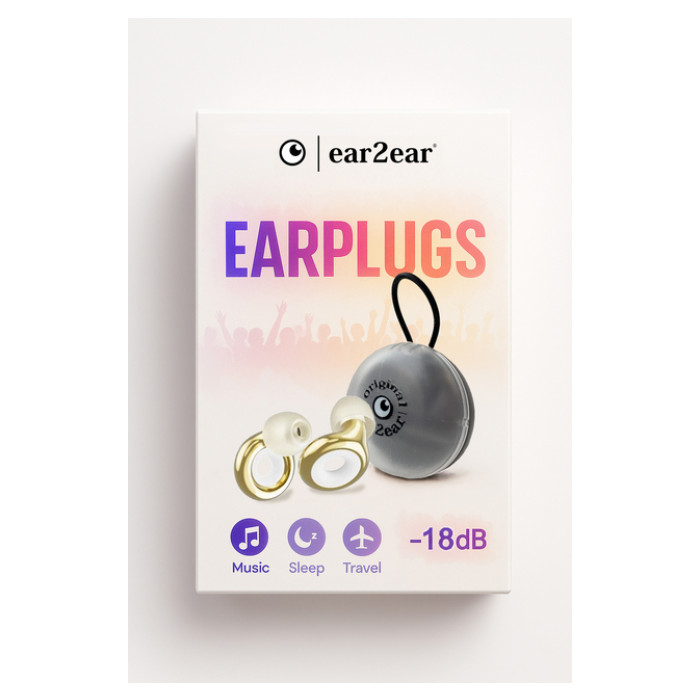 Earplug ear2ear 18dB goud
