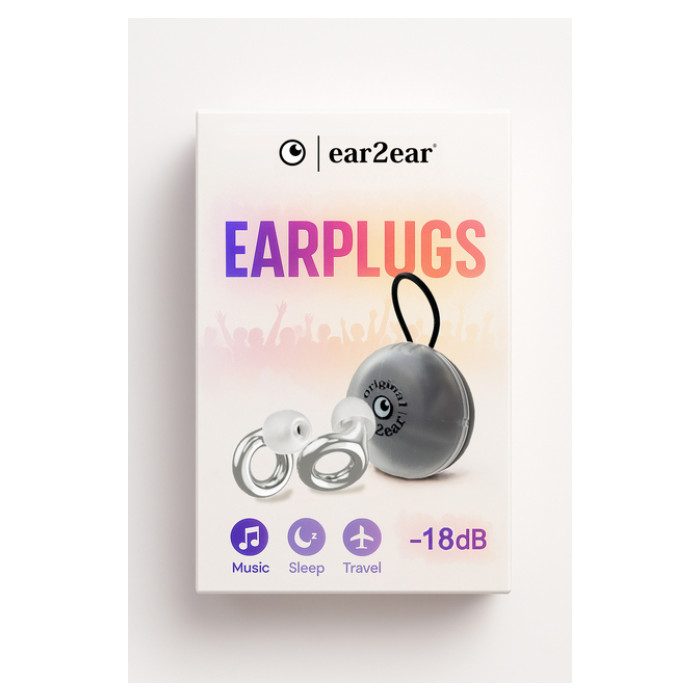 Earplug ear2ear 18dB zilver