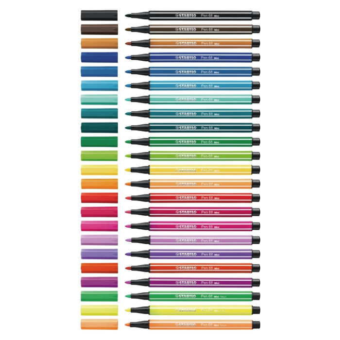 Viltstift STABILO Pen 68 Animal Vibes mini medium assorti blister à 8 stuks