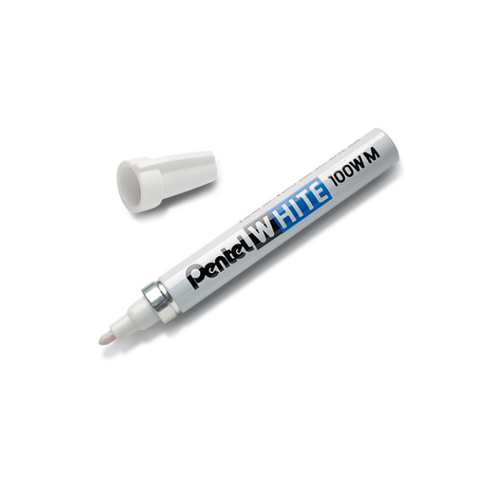 Viltstift Pentel 100W rond 2.2mm wit