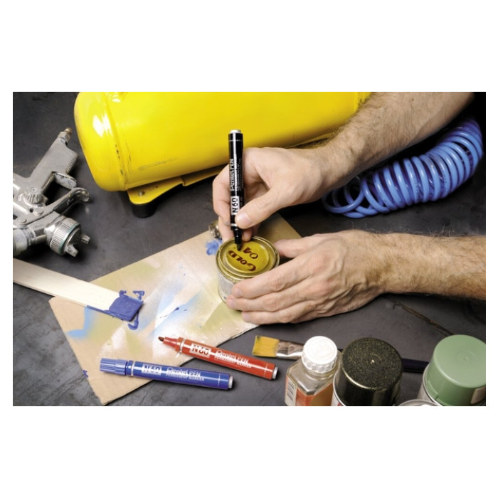 Viltstift Pentel N60 schuin 1.2-6mm blauw