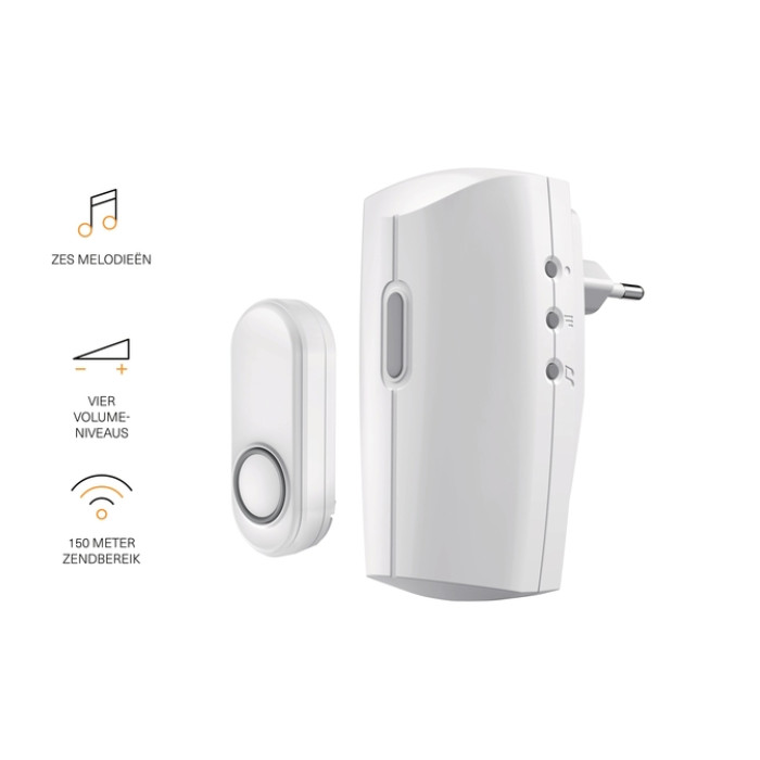 Stekkerdeurbelset KlikAanKlikUit ACDB-8000AC wit