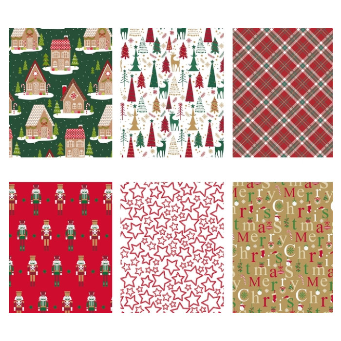 Inpakpapier IG Group Kerst 200x70cm assorti