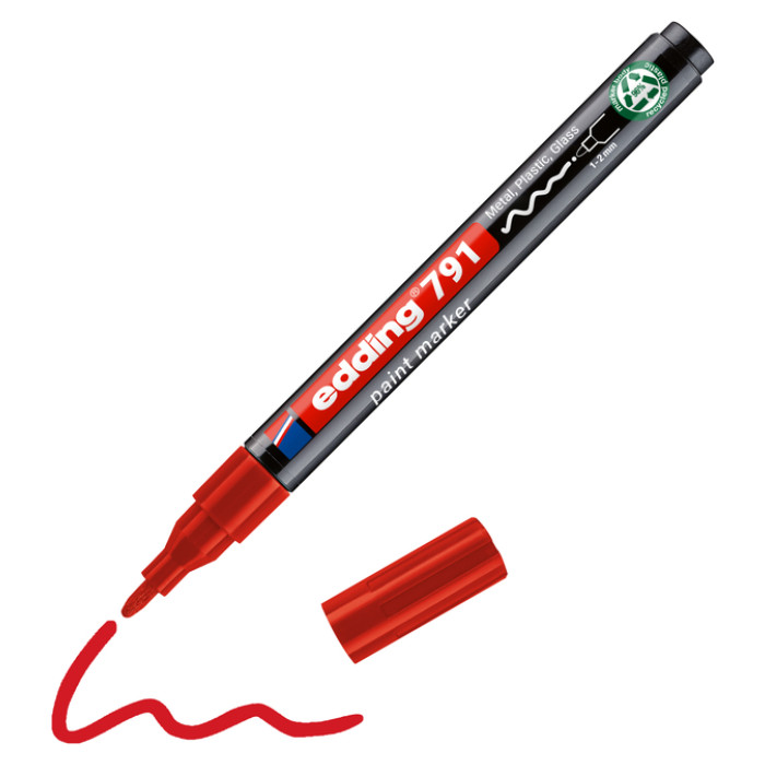 Paintmarker edding 791 PCR op alcoholbasis 1-2mm rood