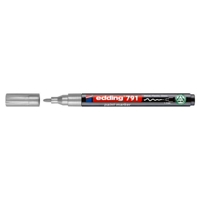Paintmarker edding 791 PCR op alcoholbasis 1-2mm zilver
