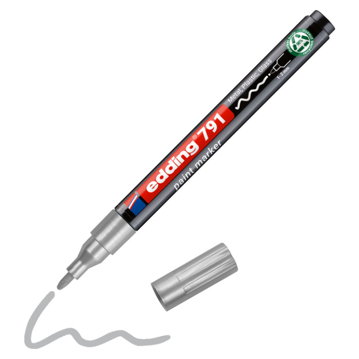 Paintmarker edding 791 PCR op alcoholbasis 1-2mm zilver